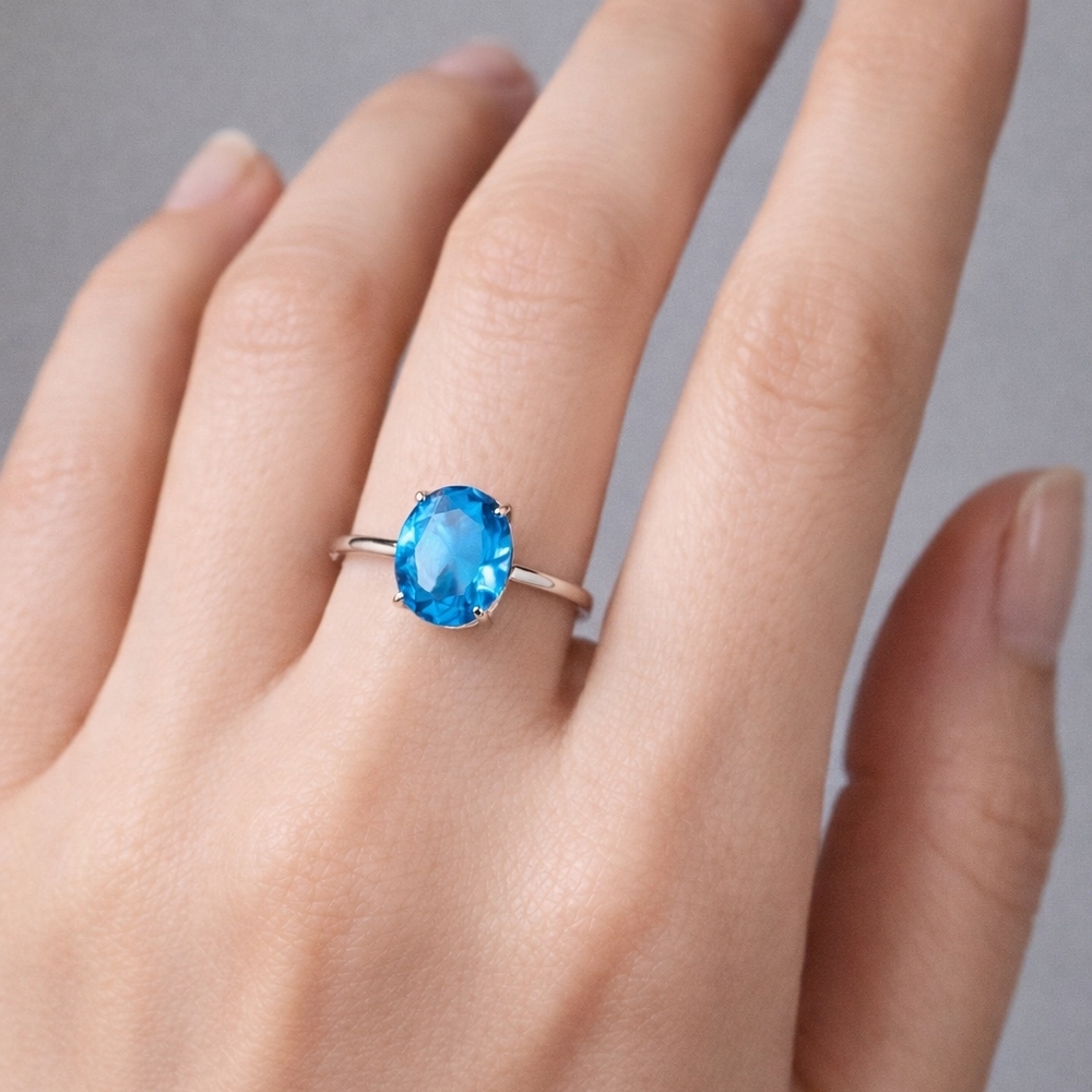 Blue Topaz Gemstone Ring